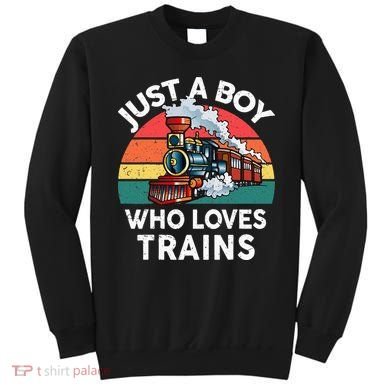 Just A Boy Who Loves Trains Train Lover Sweatshirt