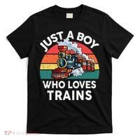 Just A Boy Who Loves Trains Train Lover T-Shirt thumb 0