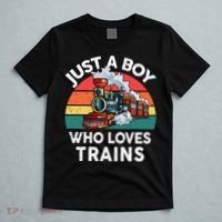 Just A Boy Who Loves Trains Train Lover T-Shirt thumb 5