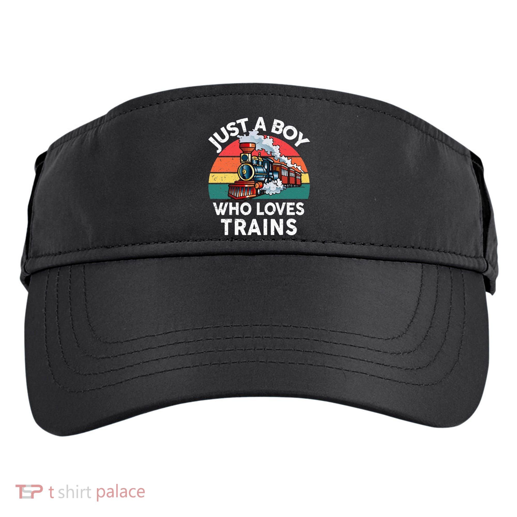 Just A Boy Who Loves Trains Train Lover Adult Drive Performance Visor