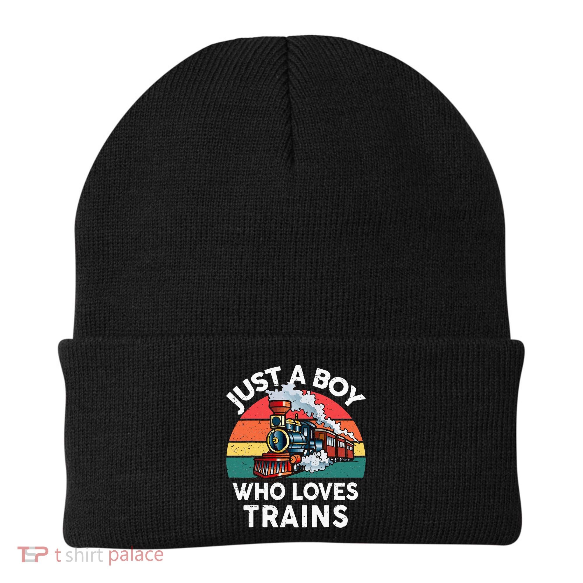 Just A Boy Who Loves Trains Train Lover Beanie