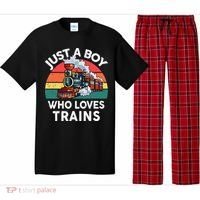 Just A Boy Who Loves Trains Train Lover Pajama Set thumb 0