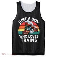 Just A Boy Who Loves Trains Train Lover Mesh Reversible Basketball Jersey Tank thumb 0