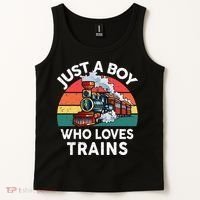 Just A Boy Who Loves Trains Train Lover Tank Top thumb 2