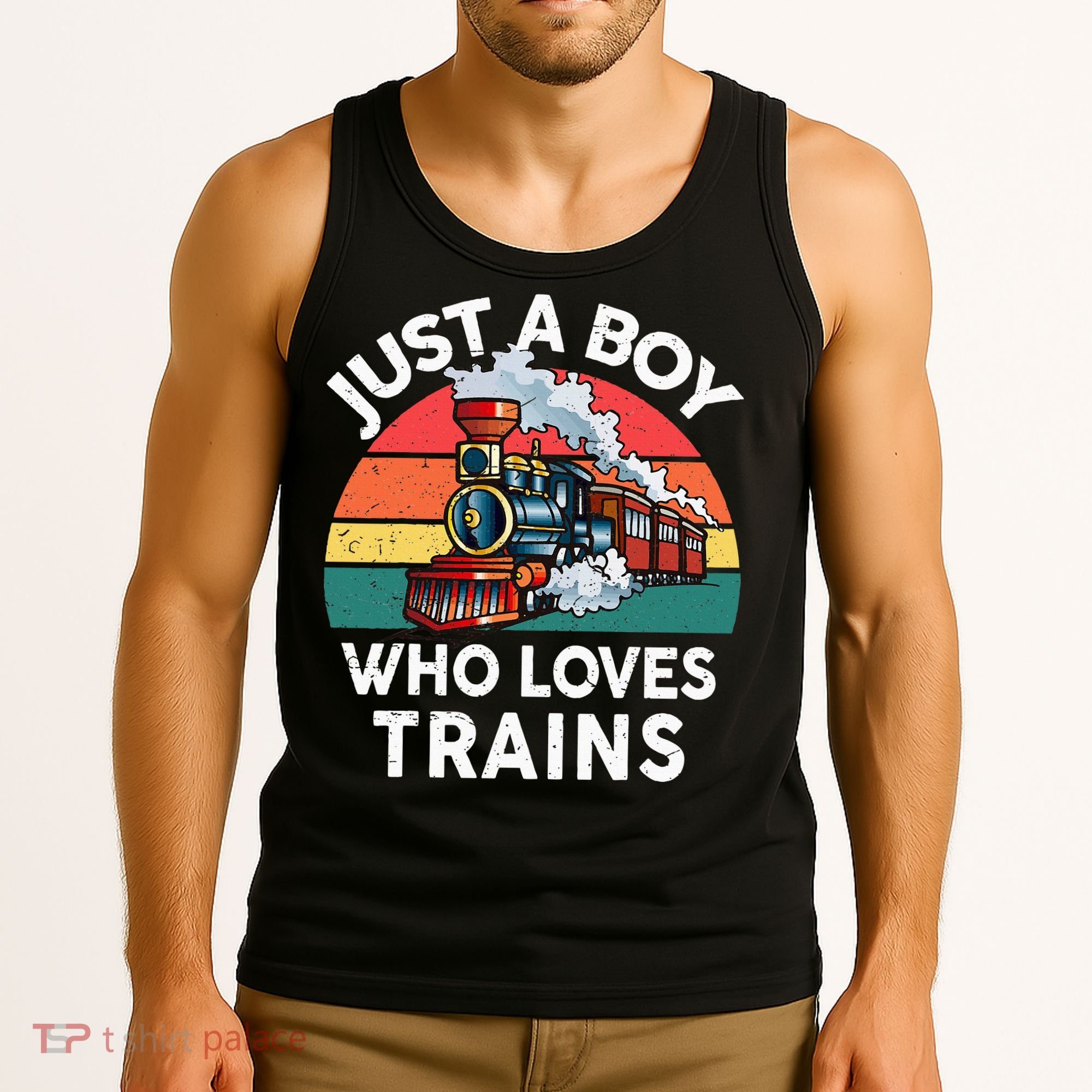Just A Boy Who Loves Trains Train Lover Tank Top