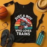 Just A Boy Who Loves Trains Train Lover Tank Top thumb 4