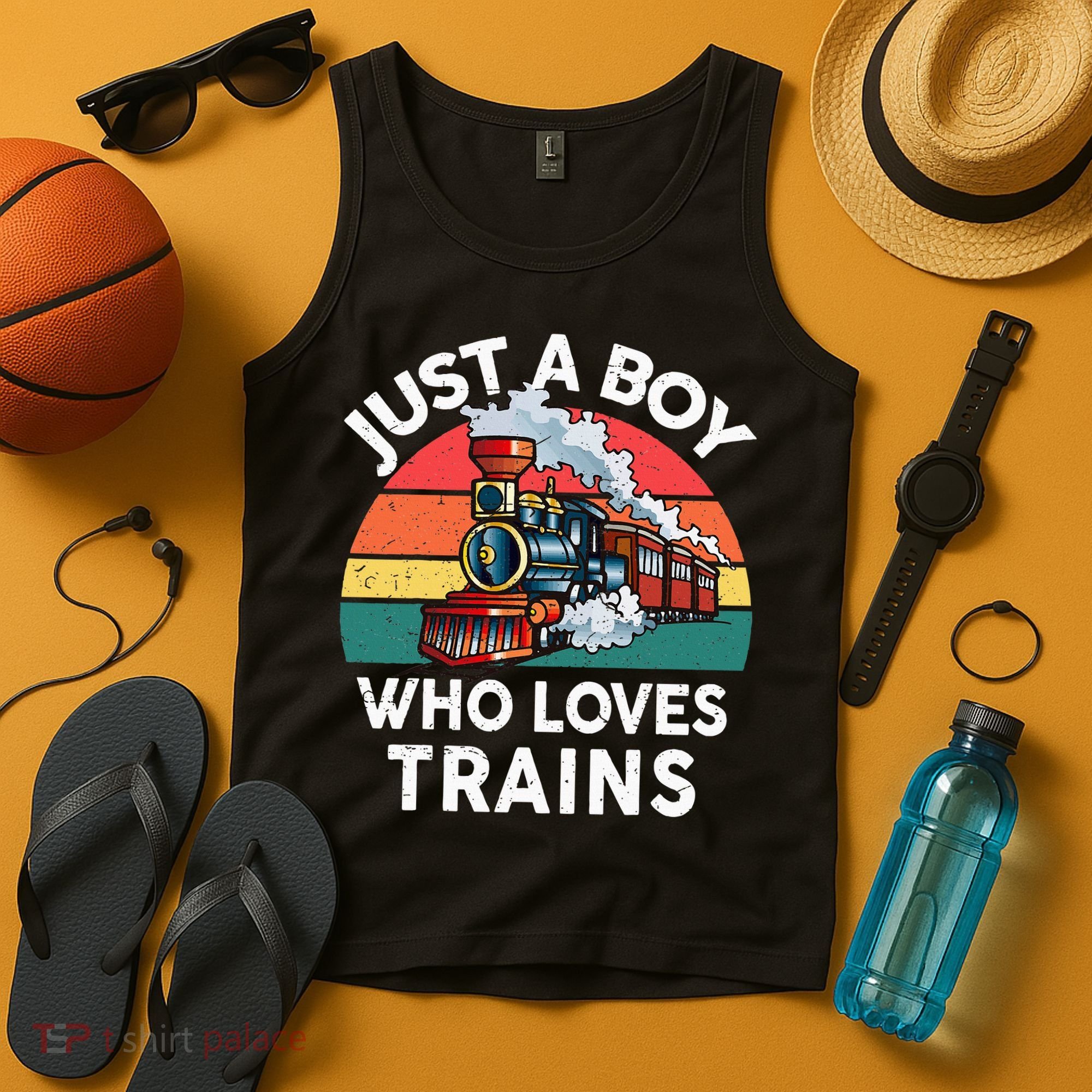 Just A Boy Who Loves Trains Train Lover Tank Top