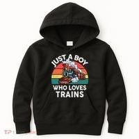 Just A Boy Who Loves Trains Train Lover Kids Hoodie thumb 0