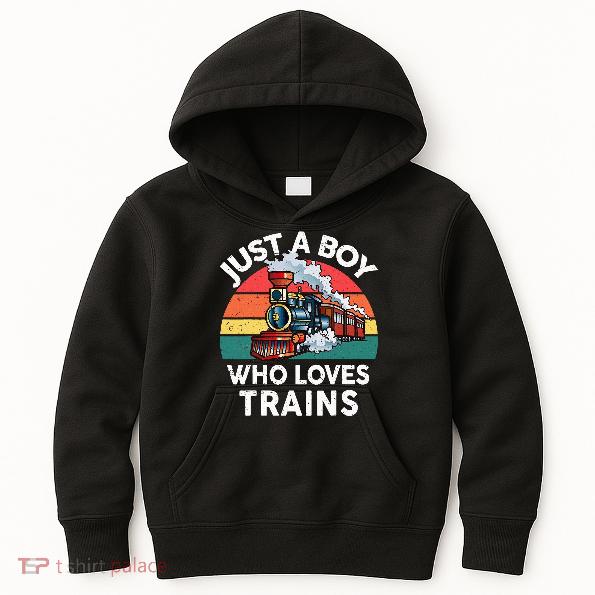 Just A Boy Who Loves Trains Train Lover Kids Hoodie