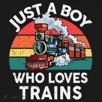 Just A Boy Who Loves Trains Train Lover Kids Hoodie thumb 5