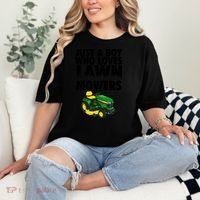 Just A Boy Who Loves Lawn Mowers Comfort Colors T-Shirt thumb 2