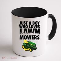 Just A Boy Who Loves Lawn Mowers Coffee Mug thumb 1
