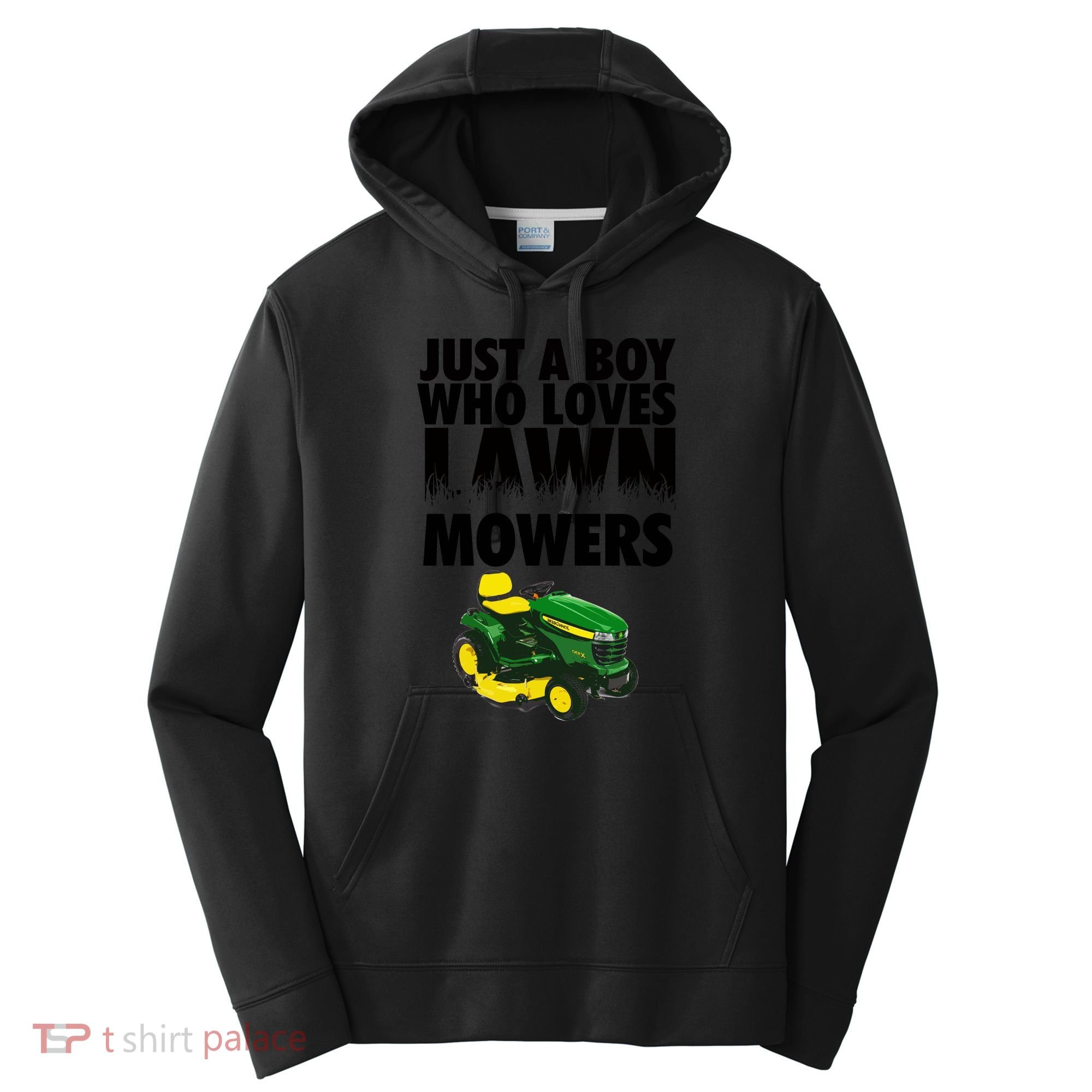 Just A Boy Who Loves Lawn Mowers Performance Fleece Hoodie
