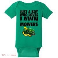 Just A Boy Who Loves Lawn Mowers Baby Bodysuit thumb 0