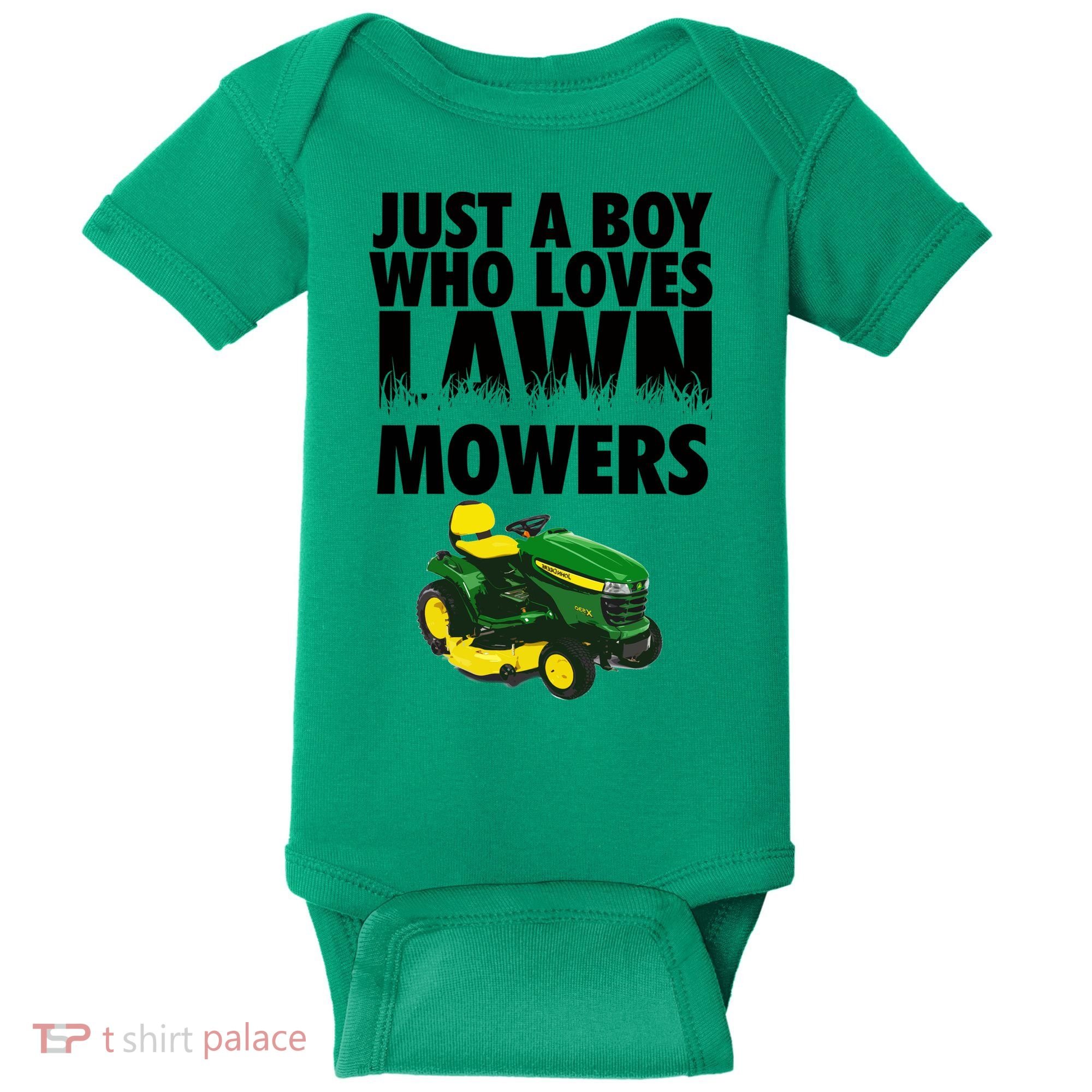 Just A Boy Who Loves Lawn Mowers Baby Bodysuit