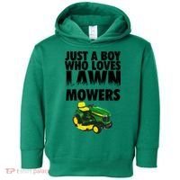 Just A Boy Who Loves Lawn Mowers Toddler Hoodie thumb 0