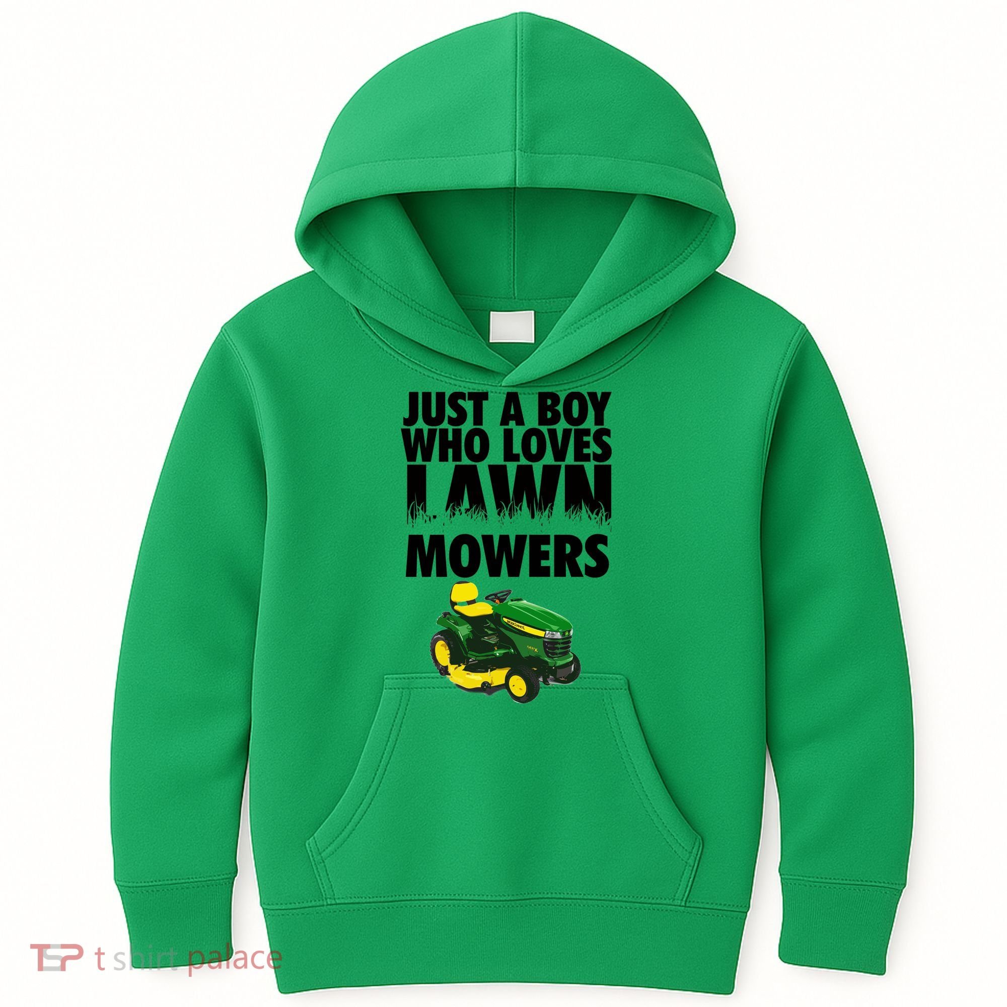 Just A Boy Who Loves Lawn Mowers Kids Hoodie