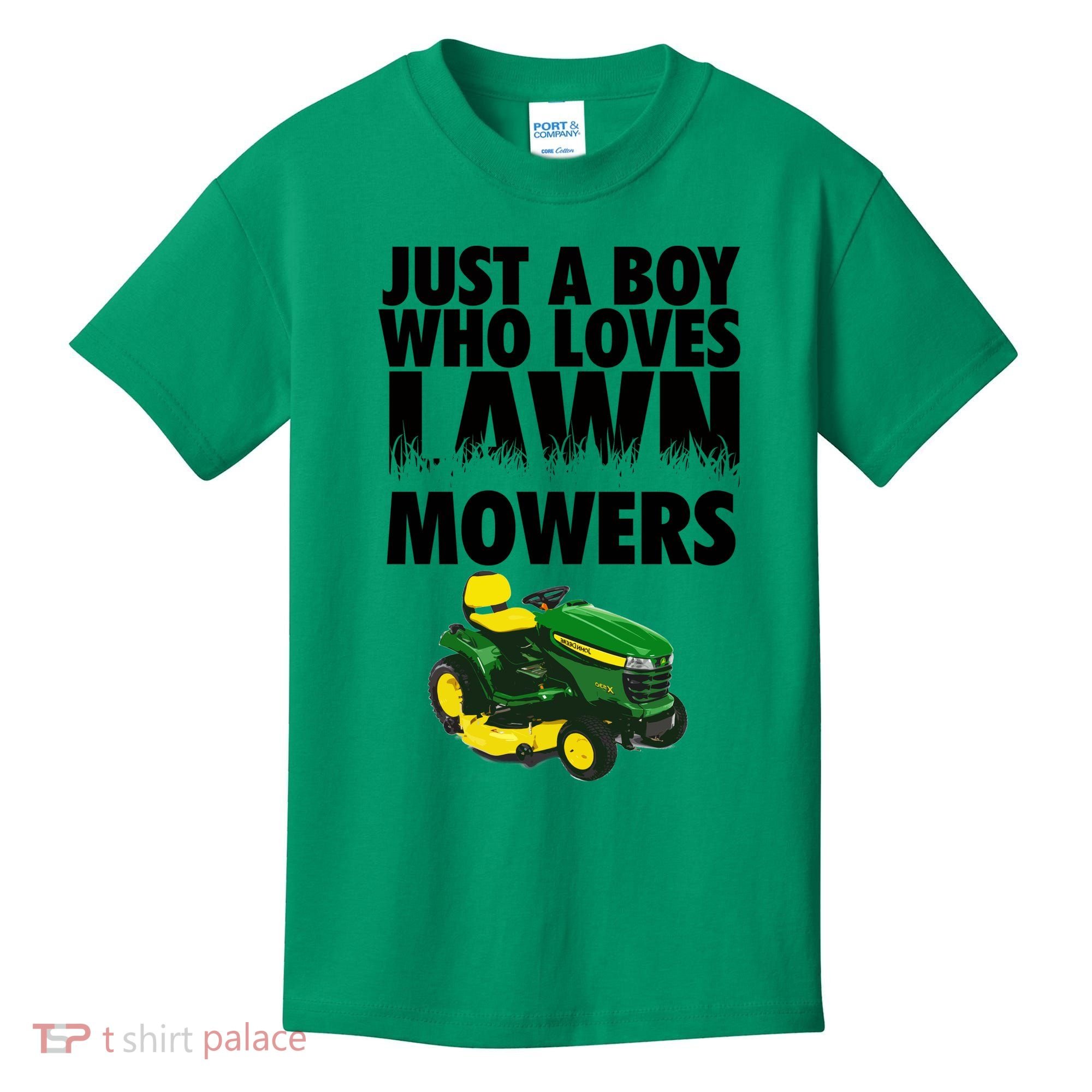 Just A Boy Who Loves Lawn Mowers Kids T-Shirt