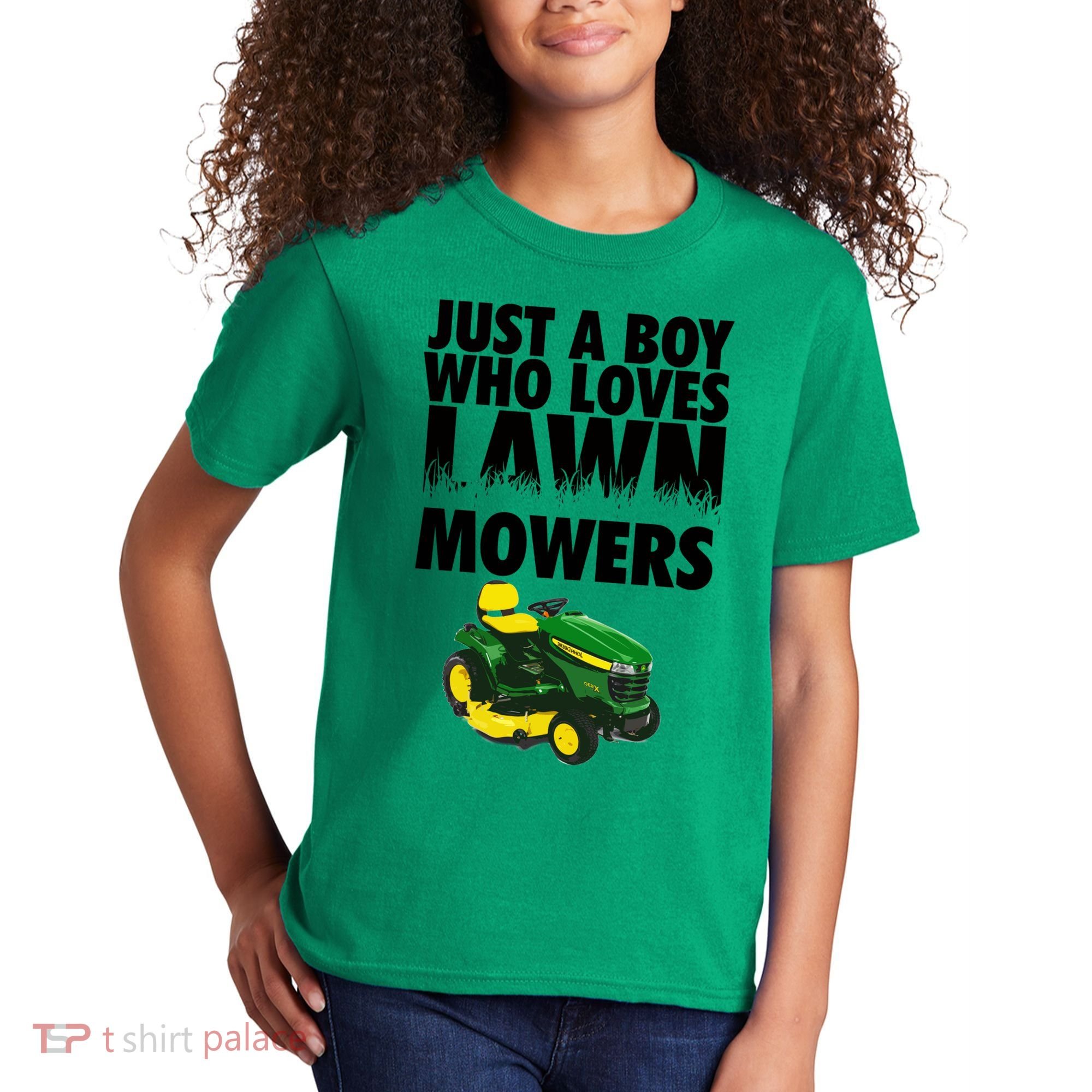 Just A Boy Who Loves Lawn Mowers Kids T-Shirt