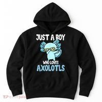 Just A Boy Who Loves Axolotls Cute Kawaii Hoodie thumb 0