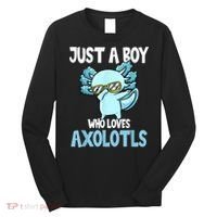 Just A Boy Who Loves Axolotls Cute Kawaii Long Sleeve Shirt thumb 0