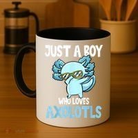 Just A Boy Who Loves Axolotls Cute Kawaii Coffee Mug thumb 4