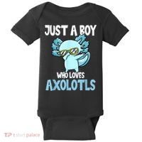 Just A Boy Who Loves Axolotls Cute Kawaii Baby Bodysuit thumb 0