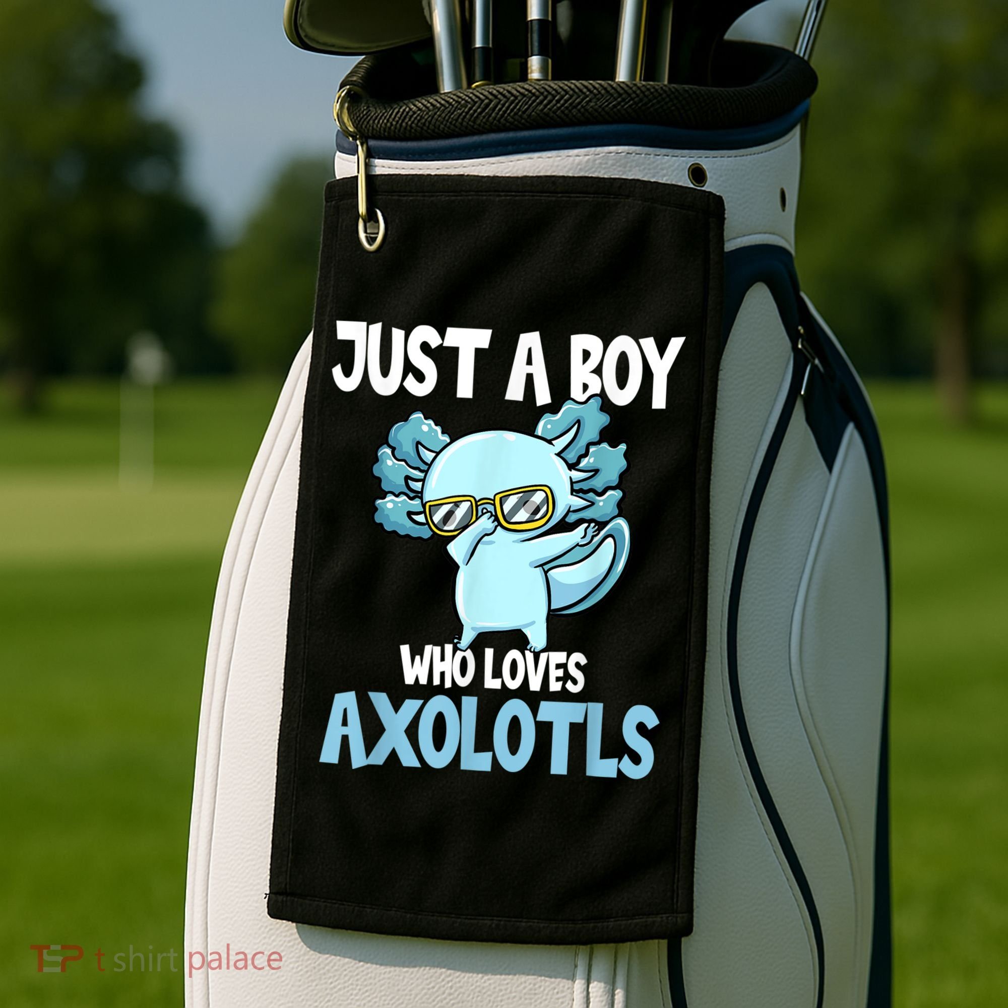 Just A Boy Who Loves Axolotls Cute Kawaii Golf Towel