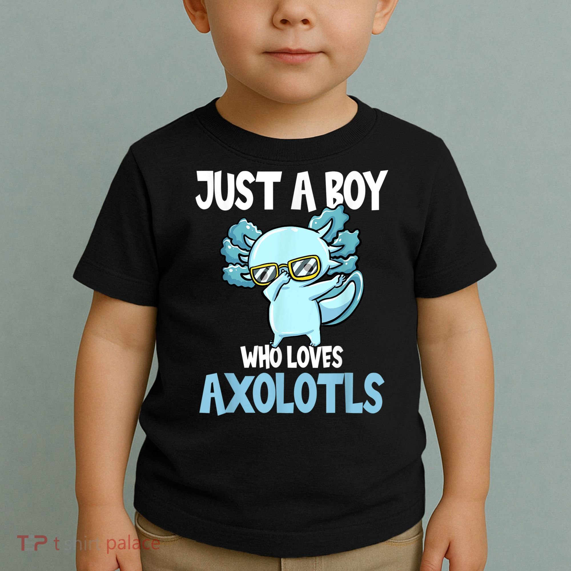 Just A Boy Who Loves Axolotls Cute Kawaii Toddler T-Shirt