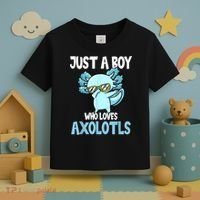 Just A Boy Who Loves Axolotls Cute Kawaii Toddler T-Shirt thumb 3