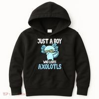 Just A Boy Who Loves Axolotls Cute Kawaii Kids Hoodie thumb 0