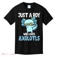 Just A Boy Who Loves Axolotls Cute Kawaii Kids T-Shirt thumb 0