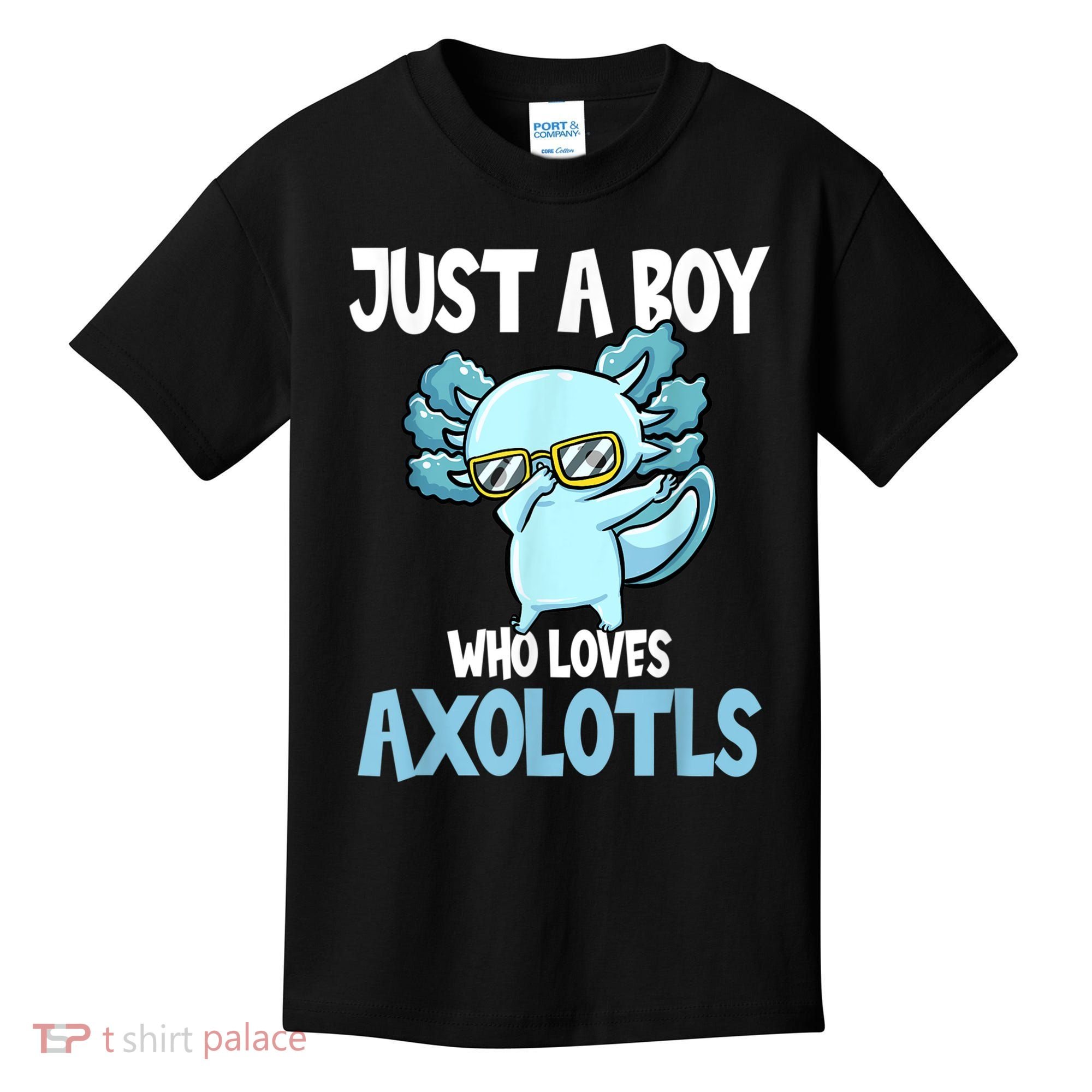Just A Boy Who Loves Axolotls Cute Kawaii Kids T-Shirt