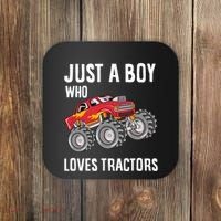 Just A Boy Who Loves Tractors Gift Coaster thumb 0