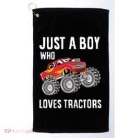 Just A Boy Who Loves Tractors Gift Golf Towel thumb 0