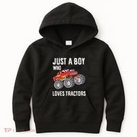 Just A Boy Who Loves Tractors Gift Kids Hoodie thumb 0