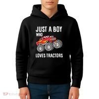 Just A Boy Who Loves Tractors Gift Kids Hoodie thumb 4
