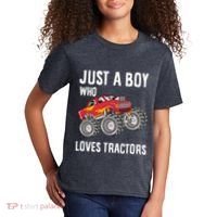 Just A Boy Who Loves Tractors Gift Kids T-Shirt thumb 2
