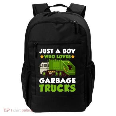 Just A Boy Who Loves Garbage Trucks Lover Trucker Backpack