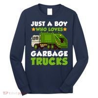 Just A Boy Who Loves Garbage Trucks Lover Trucker Long Sleeve Shirt thumb 0