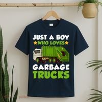 Just A Boy Who Loves Garbage Trucks Lover Trucker T-Shirt thumb 2