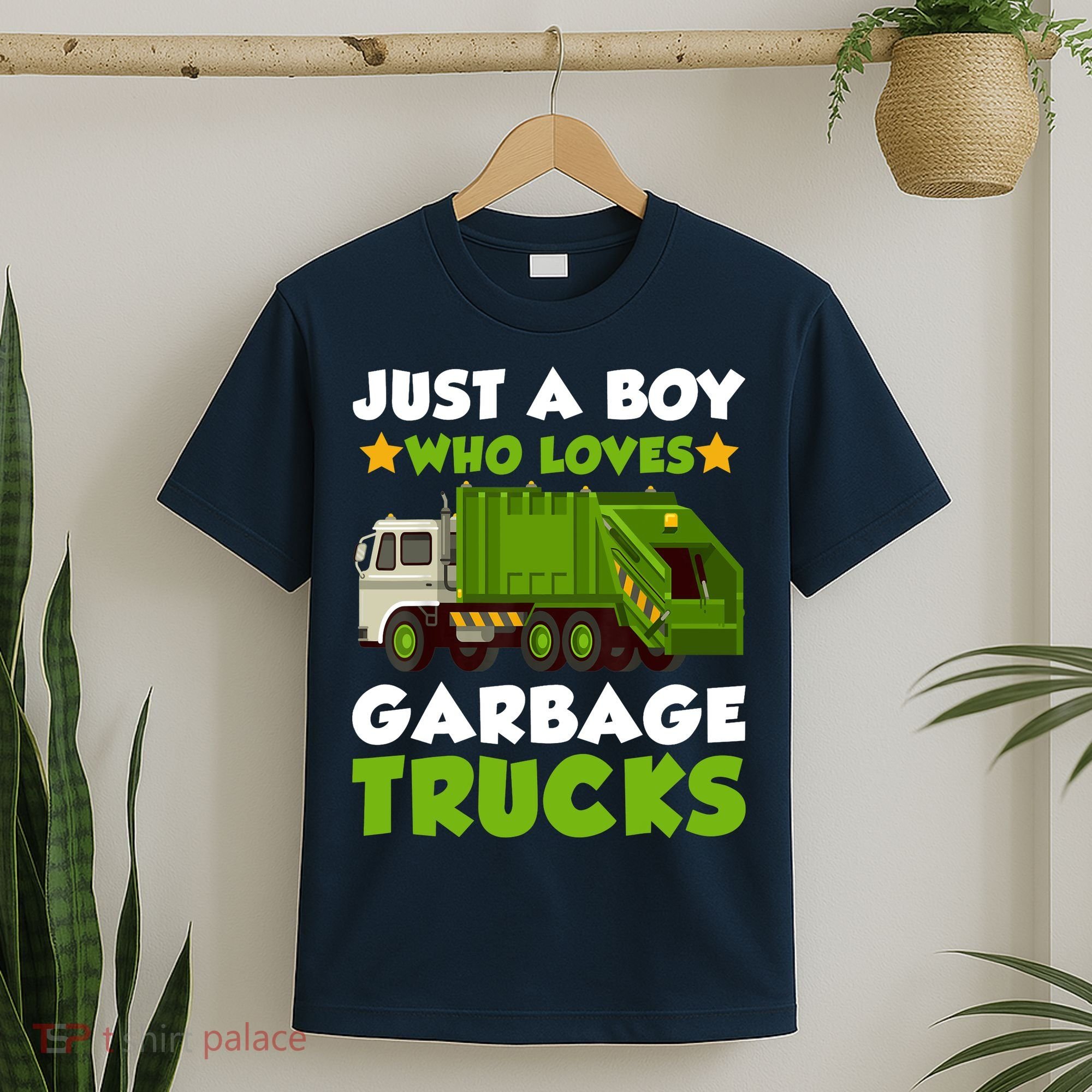 Just A Boy Who Loves Garbage Trucks Lover Trucker T-Shirt