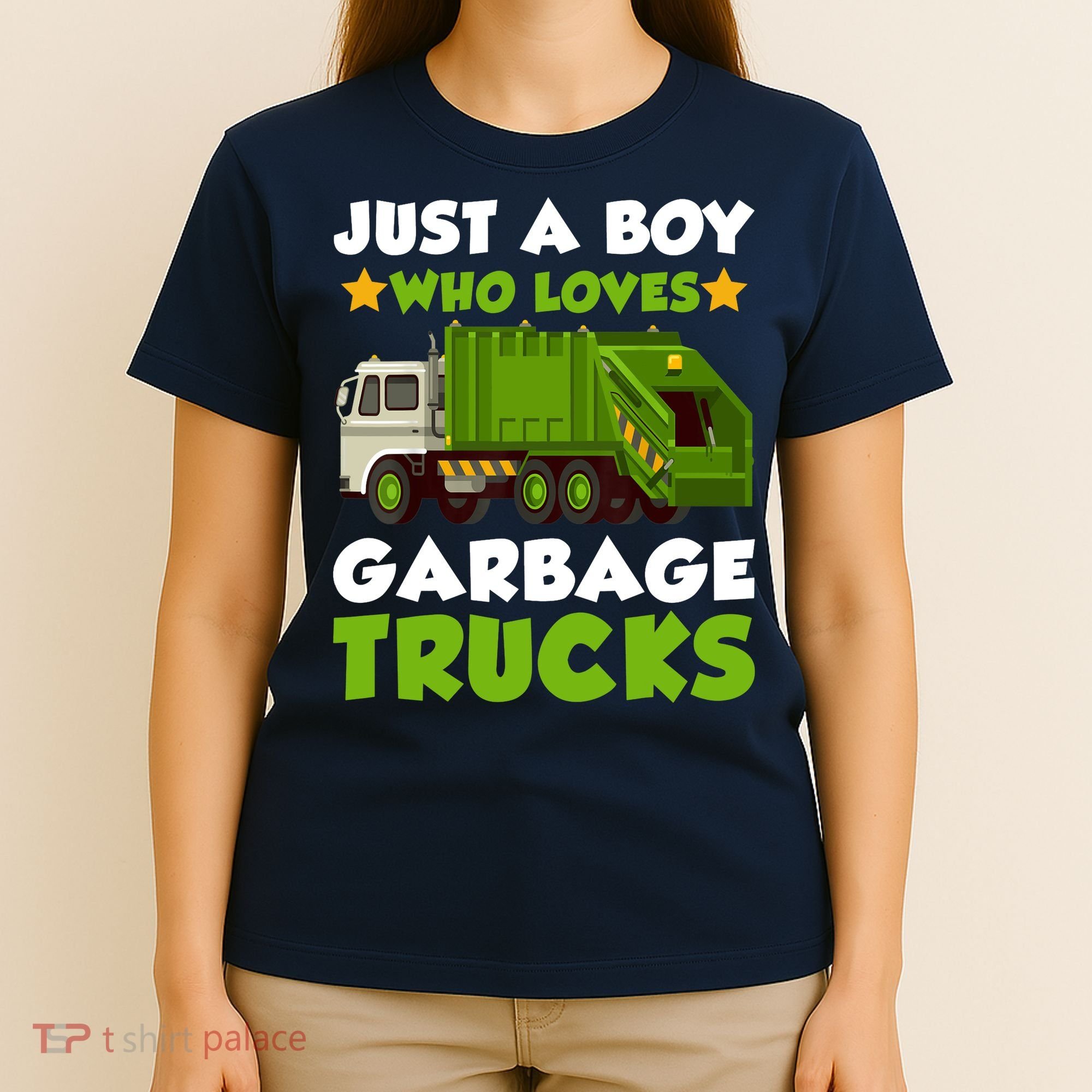 Just A Boy Who Loves Garbage Trucks Lover Trucker T-Shirt