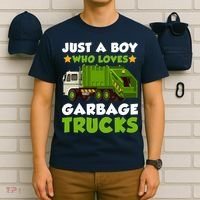 Just A Boy Who Loves Garbage Trucks Lover Trucker T-Shirt thumb 6