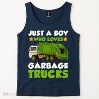 Just A Boy Who Loves Garbage Trucks Lover Trucker Tank Top thumb 2