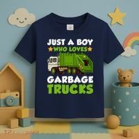 Just A Boy Who Loves Garbage Trucks Lover Trucker Toddler T-Shirt thumb 3