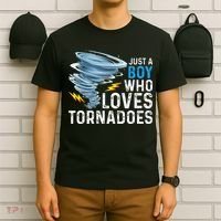 Just A Boy Who Loves Tornadoes Storm Weather Chaser T-Shirt thumb 6