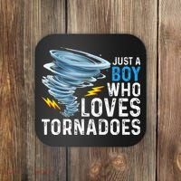Just A Boy Who Loves Tornadoes Storm Weather Chaser Coaster thumb 0