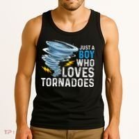 Just A Boy Who Loves Tornadoes Storm Weather Chaser Tank Top thumb 3