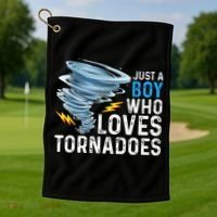Just A Boy Who Loves Tornadoes Storm Weather Chaser Golf Towel thumb 1